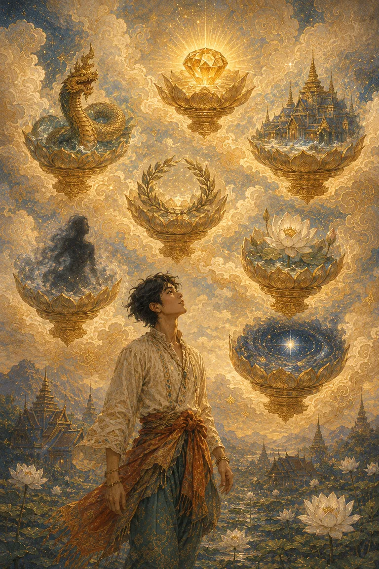 ไพ่ทาโรต์เจ็ดถ้วย Seven of Cups