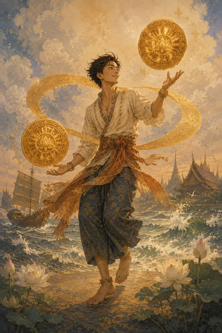 ไพ่ทาโรต์สองเหรียญ Two of Pentacles