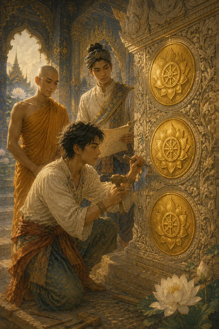 ไพ่ทาโรต์สามเหรียญ Three of Pentacles