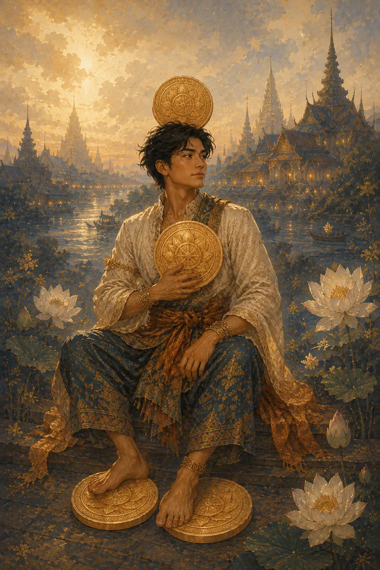 ไพ่ทาโรต์สี่เหรียญ Four of Pentacles
