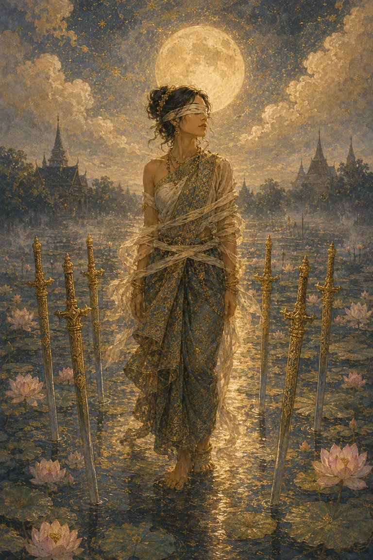 ไพ่ทาโรต์แปดดาบ Eight of Swords