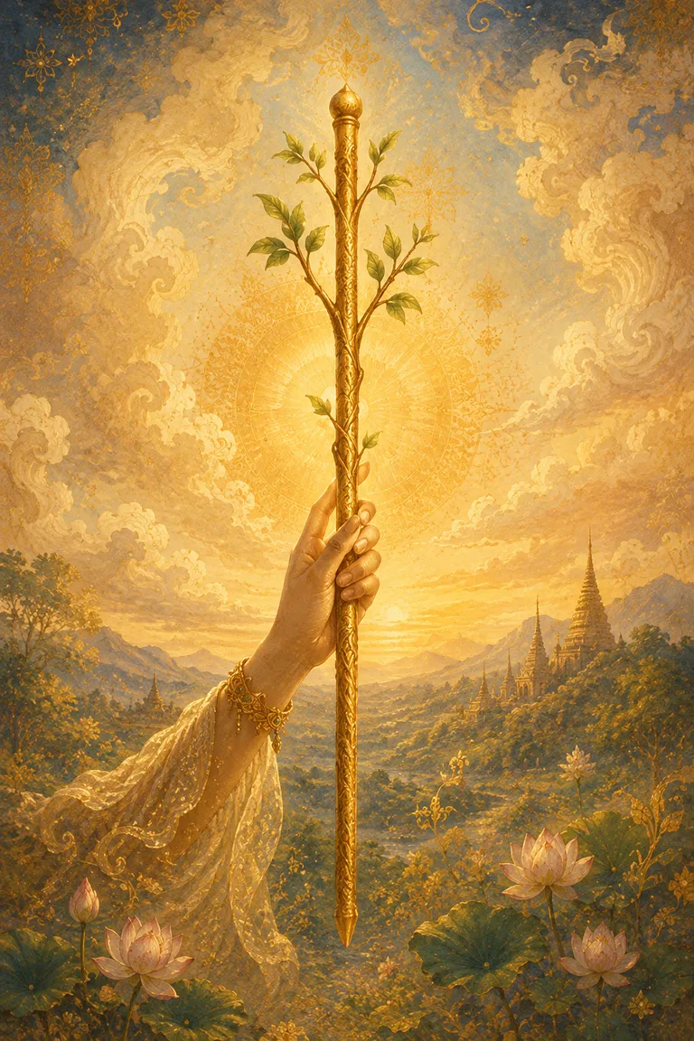 ไพ่ทาโรต์หนึ่งไม้เท้า Ace of Wands
